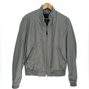 London Fog Gray Bomber Jacket with Faux Fur Lining Size 38 Men’s Vintage